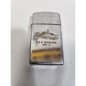 USS Vancouver LPD-2 Navy Military Zippo Slim Lighter Case Only ENGRAVED